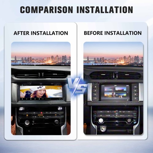 Viknav 10.25 Inch Android Auto Multimedia Player for Jaguar XF XFL 2016-2019, Wireless CarPlay & GPS Navigation Stereo System