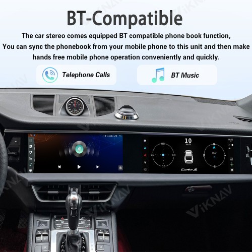 Android System 12.3 Inch+12.3 Inch Car Radio For Porsche Macan 2013-2017 Auto Stereo Wireless Carplay GPS Navigation Multimedia Player 128GB Dual Touch Screen(Garnet)