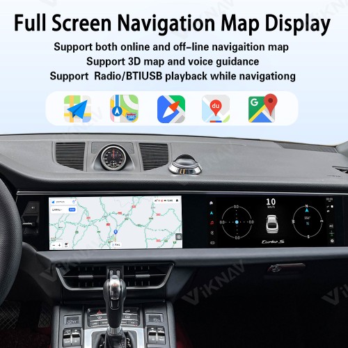 Android System 12.3 Inch+12.3 Inch Car Radio For Porsche Macan 2013-2017 Auto Stereo Wireless Carplay GPS Navigation Multimedia Player 128GB Dual Touch Screen(Garnet)