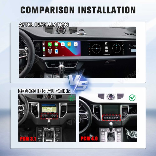 Android System 12.3 Inch+12.3 Inch Car Radio For Porsche Macan 2013-2017 Auto Stereo Wireless Carplay GPS Navigation Multimedia Player 128GB Dual Touch Screen(Bordeaux red)