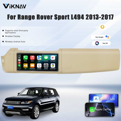 Viknav 12.3 inch Android Radio For Land Rover Range Rover Sport L494 2013-2017 Wireless Carplay Android Auto Multimedia player GPS Navigation Auto StereoTouch Screen(LHD-Beige)