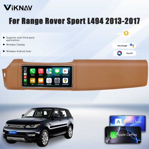 Viknav 12.3 inch Android Radio For Land Rover Range Rover Sport L494 2013-2017 Wireless Carplay Android Auto Multimedia player GPS Navigation Auto StereoTouch Screen(Brown)