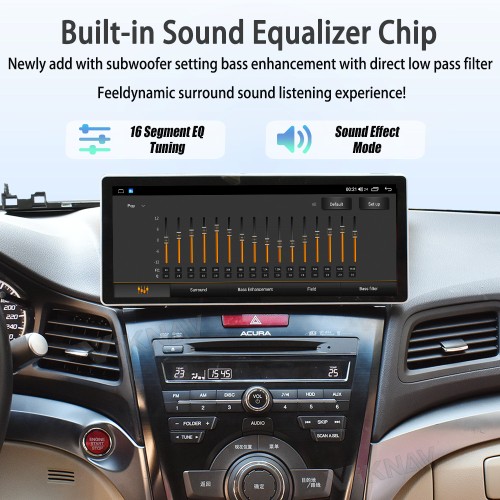 Viknav Android Car Stereo For Honda Acura ILX 2013-2021 Car Radio with 12.3-inch screen Wireless Carplay Android Auto GPS Navigation Multimedia Player