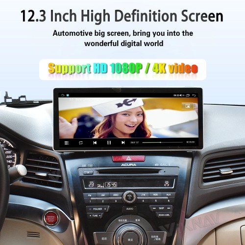 Viknav Android Car Stereo For Honda Acura ILX 2013-2021 Car Radio with 12.3-inch screen Wireless Carplay Android Auto GPS Navigation Multimedia Player