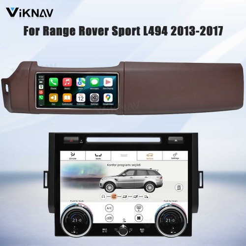 Viknav 12.3 inch Android AC Panel For Land Rover Range Rover Sport L494 2013-2017 Wireless Carplay Android Auto Multimedia Player GPS Navigation Auto Stereo Air Conditioning Touch Screen(Coffee brown)