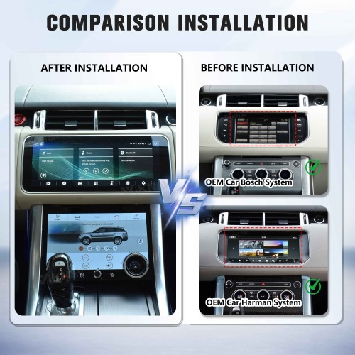 Viknav 12.3 inch Android Radio AC Panel For Land Rover Range Rover Sport L494 2013-2017 Wireless Carplay Android Auto Multimedia Player GPS Navigation Auto Stereo Air Conditioning Touch Screen(Ivory)