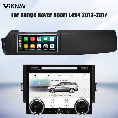 Viknav 12.3 inch Android Radio AC Panel For Land Rover Range Rover Sport L494 2013-2017 Wireless Carplay Android Auto Multimedia Player GPS Navigation Auto Stereo Air Conditioning Touch Screen(Black)