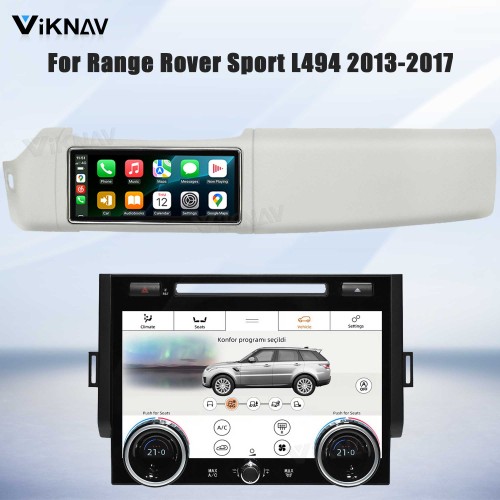 Viknav 12.3 inch Android Radio AC Panel For Land Rover Range Rover Sport L494 2013-2017 Wireless Carplay Android Auto Multimedia Player GPS Navigation Auto Stereo Air Conditioning Touch Screen(Ivory)