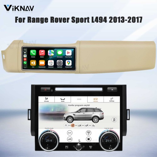 Viknav 12.3 inch Android Radio AC Panel For Land Rover Range Rover Sport L494 2013-2017 Wireless Carplay Android Auto Multimedia Player GPS Navigation Stereo Air Conditioning Touch Screen(Beige)
