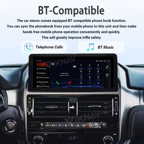 Viknav 12.3 Inch Touch Screen Car Radio For Lexus GX 2009-2022 Upgrade Android Head Unit Wirless Carplay GPS Navigation Player Autoradio Replacement