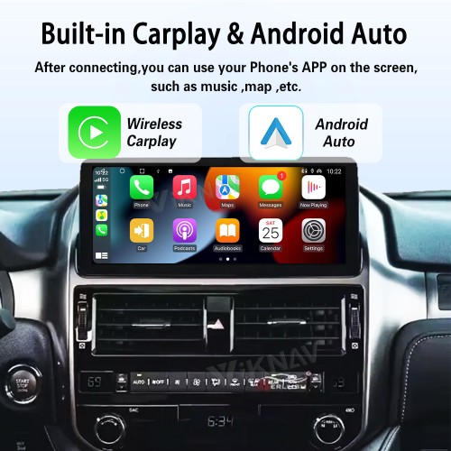Viknav 12.3 Inch Touch Screen Car Radio For Lexus GX 2009-2022 Upgrade Android Head Unit Wirless Carplay GPS Navigation Player Autoradio Replacement