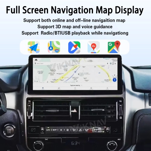 Viknav 12.3 Inch Touch Screen Car Radio For Lexus GX 2009-2022 Upgrade Android Head Unit Wirless Carplay GPS Navigation Player Autoradio Replacement
