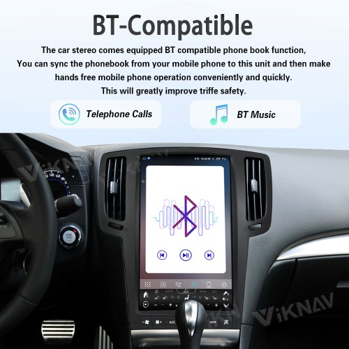 Viknav Android 13.4 inch Car Stereo for Infiniti G Series G37 2007-2015 Wireless CarPlay & Android Auto GPS Navigation Head Unit