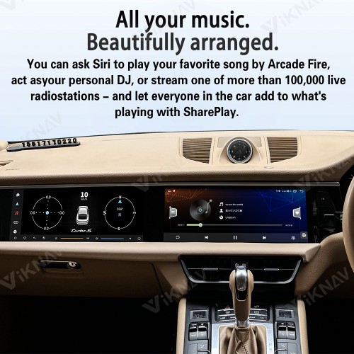 Android System 12.3 Inch+12.3 Inch Car Radio For Porsche Macan 2013-2017 Auto Stereo Wireless Carplay GPS Navigation Multimedia Player 128GB RHD Dual Touch Screen(Garnet)