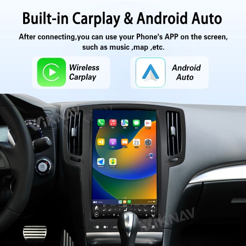 Viknav Android 13.4 inch Car Stereo for Infiniti G Series G37 2007-2015 Wireless CarPlay & Android Auto GPS Navigation Head Unit