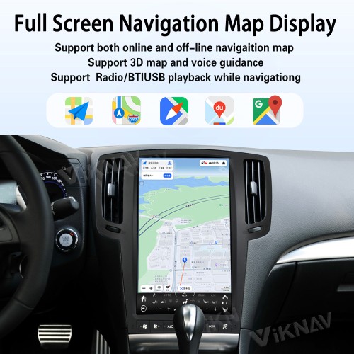 Viknav Android 13.4 inch Car Stereo for Infiniti G Series G37 2007-2015 Wireless CarPlay & Android Auto GPS Navigation Head Unit