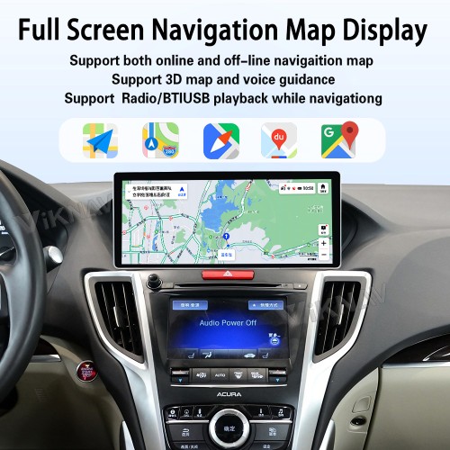 Viknav Android Car Stereo For Honda Acura TLX 2015-2020 Car Radio with 12.3-inch screen Wireless Carplay Android Auto GPS Navigation Multimedia Player