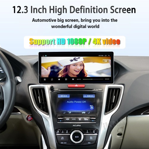 Viknav Android Car Stereo For Honda Acura TLX 2015-2020 Car Radio with 12.3-inch screen Wireless Carplay Android Auto GPS Navigation Multimedia Player