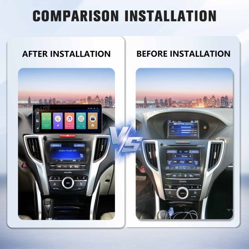 Viknav Android Car Stereo For Honda Acura TLX 2015-2020 Car Radio with 12.3-inch screen Wireless Carplay Android Auto GPS Navigation Multimedia Player