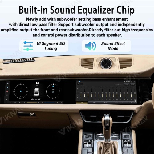 Android System 12.3 Inch+12.3 Inch Car Radio For Porsche Macan 2013-2017 Auto Stereo Wireless Carplay GPS Navigation Multimedia Player 128GB RHD Dual Touch Screen(Beige)