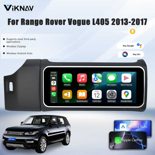Viknav 12.3 inch Android Radio For Land Rover Range Rover Vogue L405 2013-2017 Wireless Carplay Android Auto Multimedia player GPS Navigation Auto Stereo Touch Screen(Black)