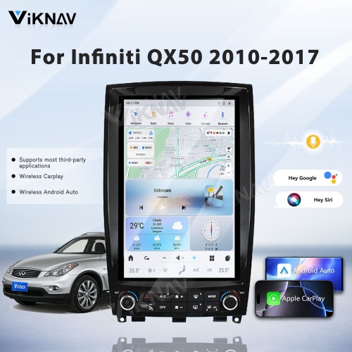 Viknav Android Car GPS Navigation For Infiniti QX50 EX25 2010-2017 Car Radio Latest System Stereo Recorder Wireless Carplay Head