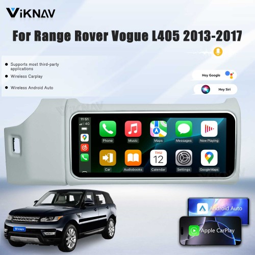 Viknav 12.3 inch Android Radio For Land Rover Range Rover Vogue L405 2013-2017 Wireless Carplay Android Auto Multimedia player GPS Navigation Auto Stereo Touch Screen(Ivory)