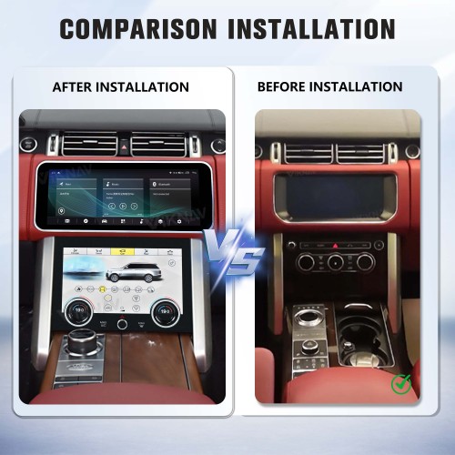 Viknav 12.3 inch Android Radio AC Panel For Land Rover Range Rover Vogue L405 2013-2017 Wireless Carplay Android Auto Multimedia player GPS Navigation Auto Stereo Air Conditioning Touch Screen(Red)