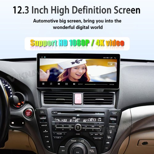 Viknav Android Car Stereo For Honda Acura TL 2009-2014 Car Radio with 12.3-inch screen Wireless Carplay Android Auto GPS Navigation Multimedia Player