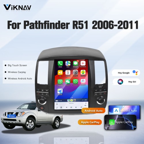 Viknav Screen Car Radio For Nissan pathfinder R51 2006-2011 Android Head Unit Wirless Carplay GPS Navigation Player Autoradio ( 128GB)