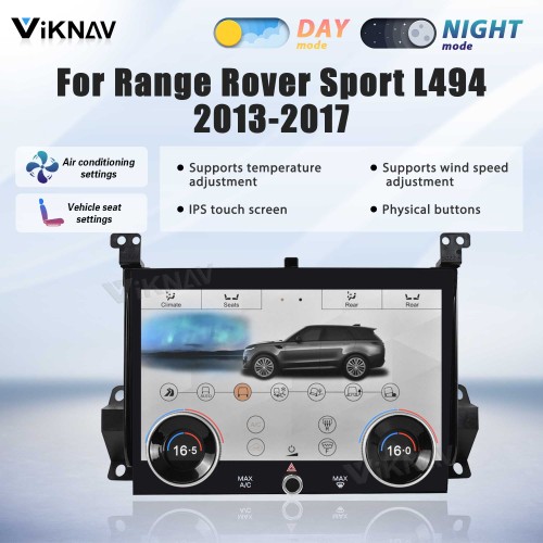 Viknav LCD 10.4 Inch AC Panel Touch Screen For Land Rover Range Rover Sport L494 2013-2017 Digital Display Air Conditioning Switch Climate Control Dashboard