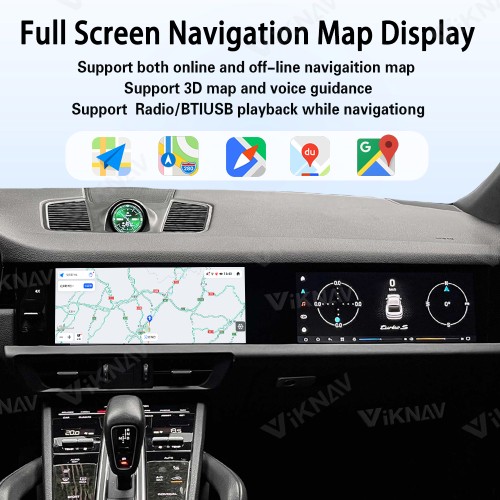 Android System Car Stereo Radio For Porsche Cayenne 2018-2023 Auto Stereo Wireless Carplay GPS Navigation Multimedia Player 128GB Dual 12.3 Inch Touch Screen