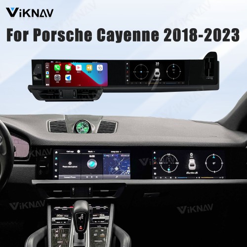Android System Car Stereo Radio For Porsche Cayenne 2018-2023 Auto Stereo Wireless Carplay GPS Navigation Multimedia Player 128GB Dual 12.3 Inch Touch Screen