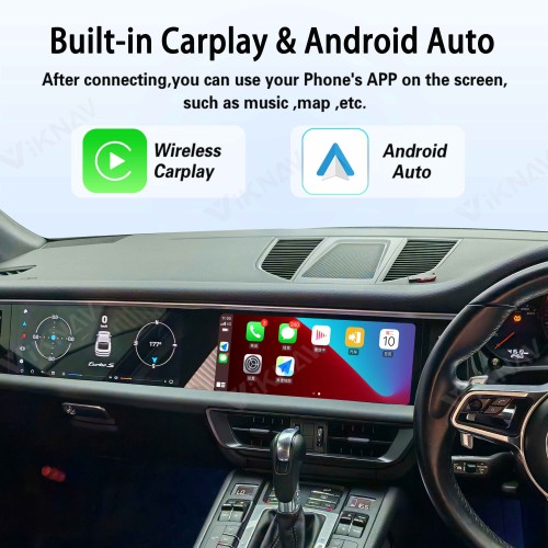 Android System 12.3 Inch+12.3 Inch Car Radio For Porsche Macan 2018-2024 Auto Stereo Wireless Carplay GPS Navigation Multimedia Player 128GB RHD Dual Touch Screen