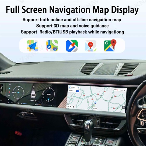 Android System 12.3 Inch+12.3 Inch Car Radio For Porsche Macan 2018-2024 Auto Stereo Wireless Carplay GPS Navigation Multimedia Player 128GB RHD Dual Touch Screen