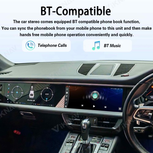 Android System 12.3 Inch+12.3 Inch Car Radio For Porsche Macan 2018-2024 Auto Stereo Wireless Carplay GPS Navigation Multimedia Player 128GB RHD Dual Touch Screen