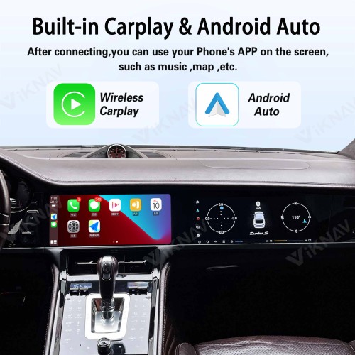 Android System Car Radio For Porsche Panamera 2010-2016 Auto Stereo Wireless Carplay GPS Navigation Multimedia Player Head Unit Dual 12.3 Inch Touch Screen (128GB)