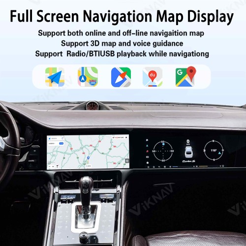 Android System Car Radio For Porsche Panamera 2010-2016 Auto Stereo Wireless Carplay GPS Navigation Multimedia Player Head Unit Dual 12.3 Inch Touch Screen (128GB)
