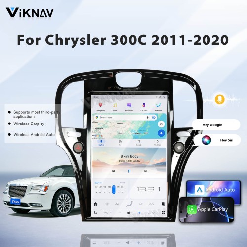 Viknav 14.4 Inch Car Radio for Chrysler 300C 2011-2020 Android Head Unit Multimedia Player GPS Navigation Wireless Carplay Android Auto