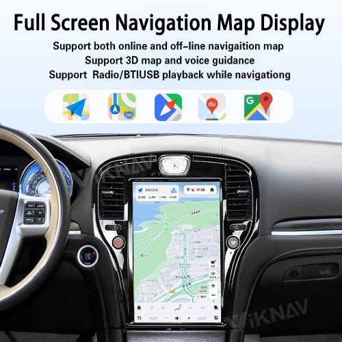 Viknav 14.4 Inch Car Radio for Chrysler 300C 2011-2020 Android Head Unit Multimedia Player GPS Navigation Wireless Carplay Android Auto