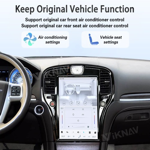 Viknav 14.4 Inch Car Radio for Chrysler 300C 2011-2020 Android Head Unit Multimedia Player GPS Navigation Wireless Carplay Android Auto