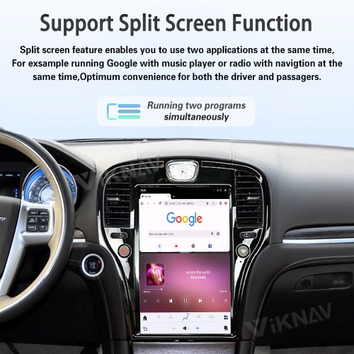 Viknav 14.4 Inch Car Radio for Chrysler 300C 2011-2020 Android Head Unit Multimedia Player GPS Navigation Wireless Carplay Android Auto