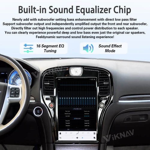 Viknav 14.4 Inch Car Radio for Chrysler 300C 2011-2020 Android Head Unit Multimedia Player GPS Navigation Wireless Carplay Android Auto