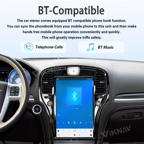 Viknav 14.4 Inch Car Radio for Chrysler 300C 2011-2020 Android Head Unit Multimedia Player GPS Navigation Wireless Carplay Android Auto