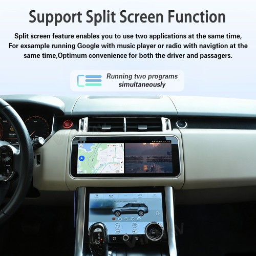 Viknav 12.3 inch Android Radio AC Panel For Land Rover Range Rover Sport L494 2013-2017 Wireless Carplay Android Auto Multimedia Player GPS Navigation Auto Stereo Air Conditioning Touch Screen(Ivory)