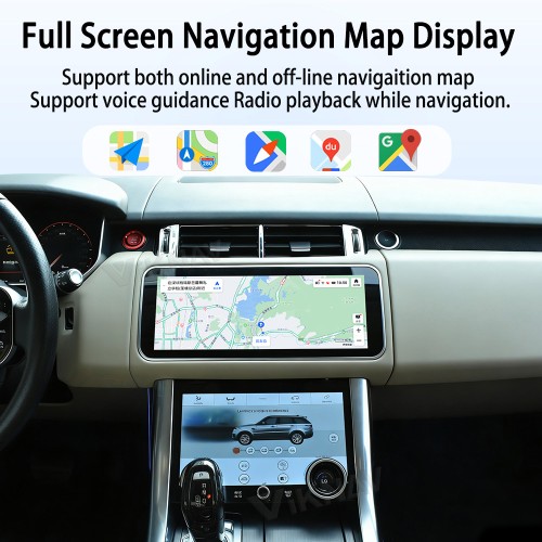 Viknav 12.3 inch Android Radio AC Panel For Land Rover Range Rover Sport L494 2013-2017 Wireless Carplay Android Auto Multimedia Player GPS Navigation Auto Stereo Air Conditioning Touch Screen(Black)
