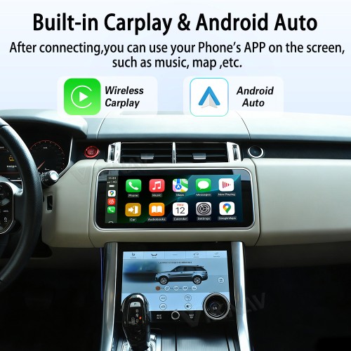 Viknav 12.3 inch Android AC Panel For Land Rover Range Rover Sport L494 2013-2017 Wireless Carplay Android Auto Multimedia Player GPS Navigation Auto Stereo Air Conditioning Touch Screen(Coffee brown)