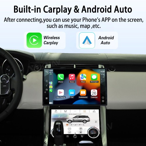 Viknav Android Radio AC Panel For Land Range Rover Sport L494 2013-2017 Wireless Carplay Android Auto Multimedia Player GPS Navigation Air Conditioning Control Touch Screen