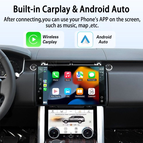 Viknav Android Radio AC Panel For Land Range Rover Vogue L405 2013-2017 Wireless Carplay Android Auto Multimedia Player GPS Navigation Air Conditioning Control Touch Screen