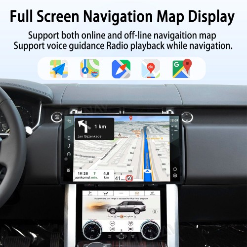 Viknav Android Radio AC Panel For Land Range Rover Vogue L405 2013-2017 Wireless Carplay Android Auto Multimedia Player GPS Navigation Air Conditioning Control Touch Screen